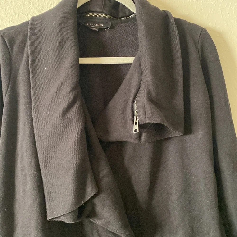 All Saints Dahlia Black Sweatshirt Cardigan Size S - Picture 4 of 7